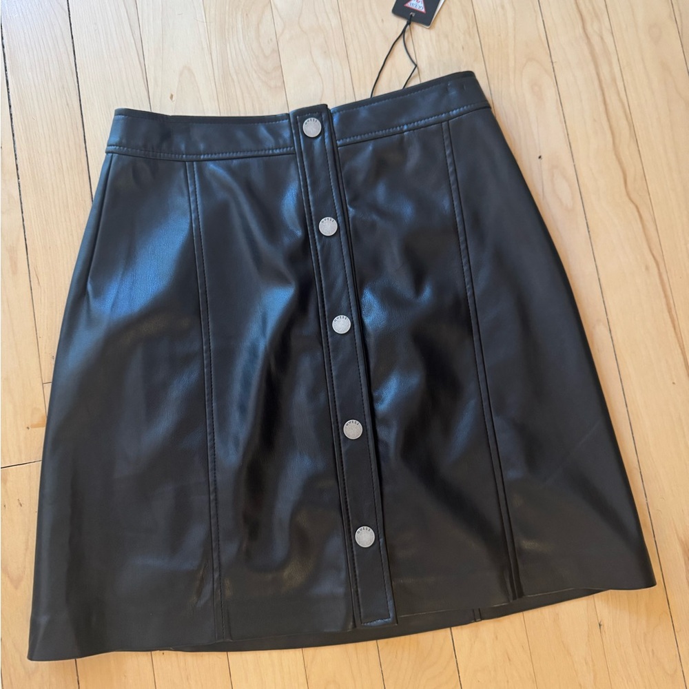 Guess Black Faux Leather Mini Skirt brand new with tags